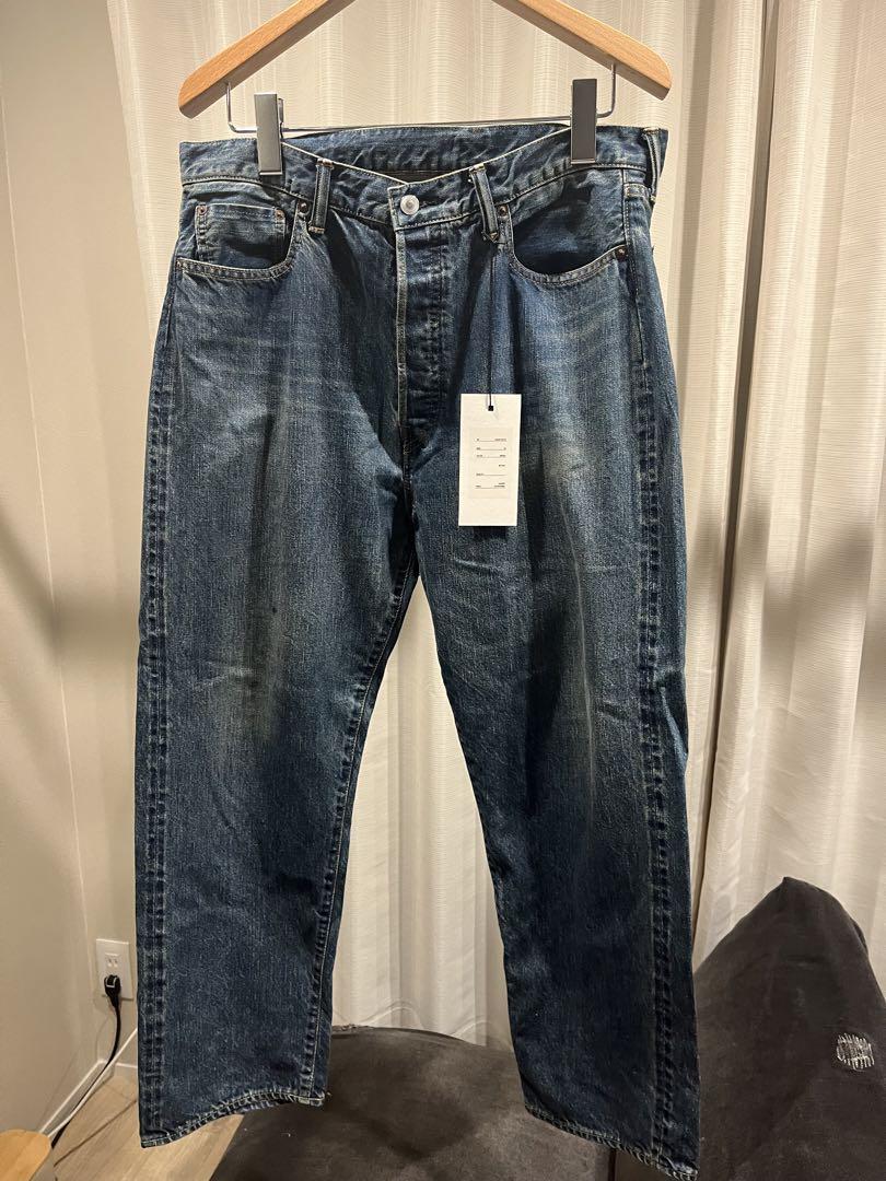 A.PRESSE -Washed Denim Wide Pants, Washed Denim Pants