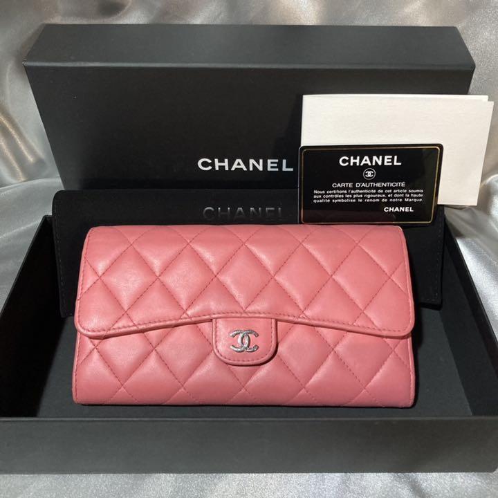 極美品♡ フラップ 長財布 ピンク 正規品 HVgMJ-m47584888993 CHANEL シャネル マトラッセ 人気絶頂