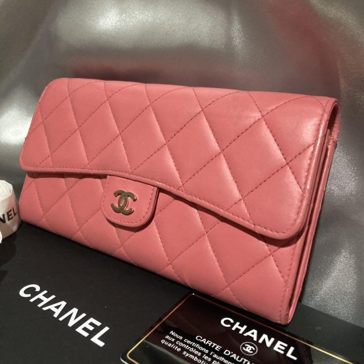 極美品♡ フラップ 長財布 ピンク 正規品 HVgMJ-m47584888993 CHANEL シャネル マトラッセ 人気絶頂
