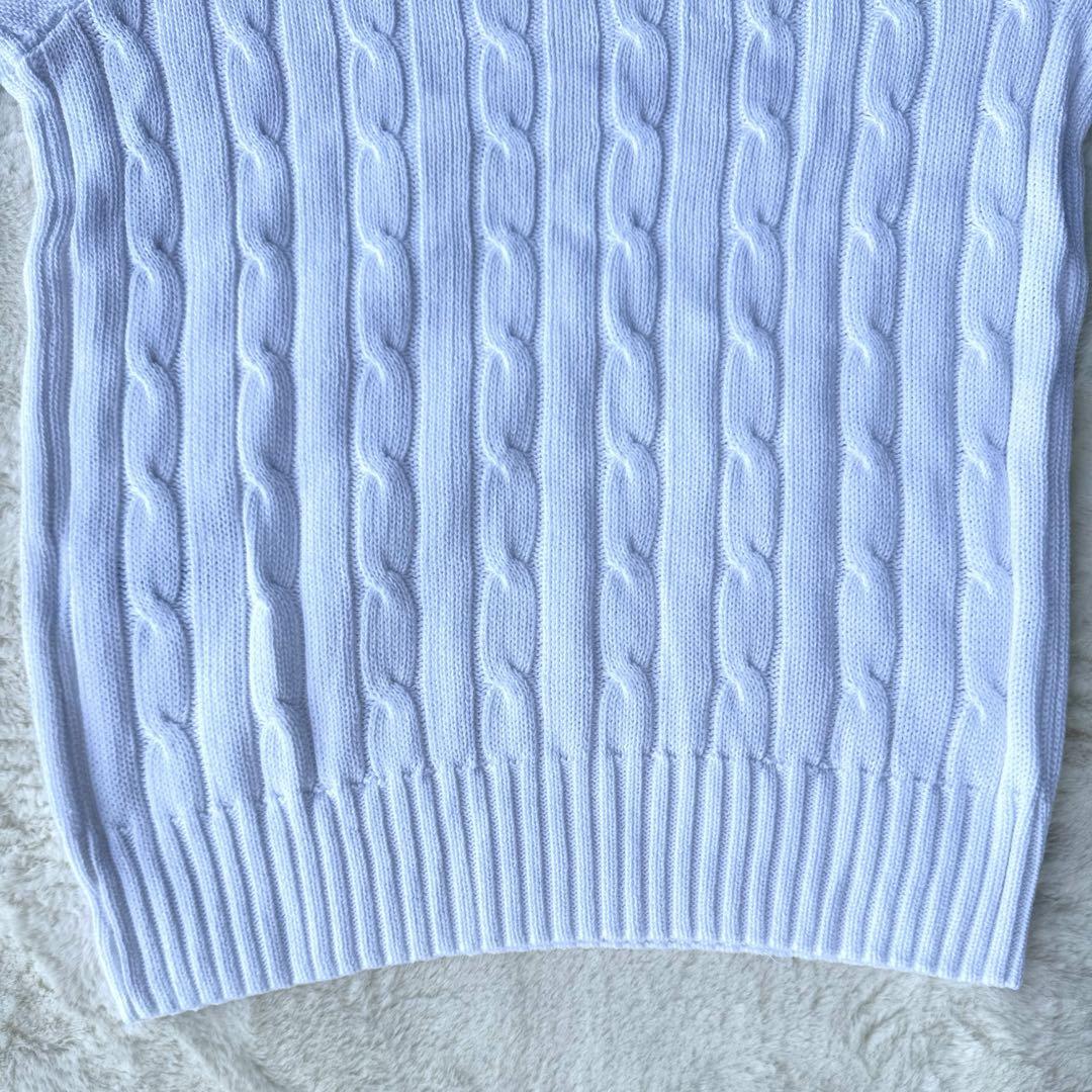 【新品】ラルフローレン 半袖ケーブルニット 白　ホワイトMサイズ