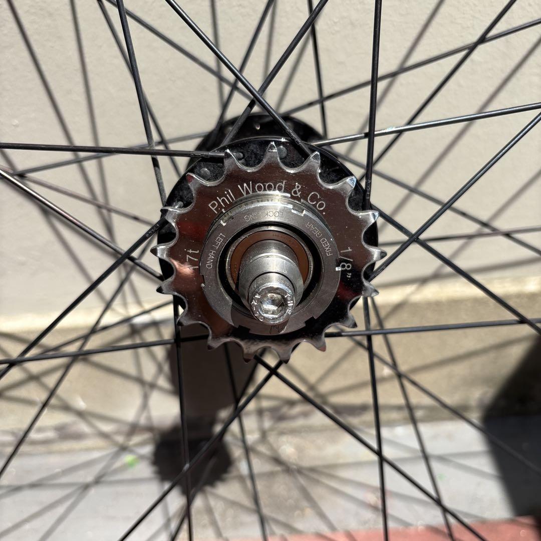 Phil Wood ホイールセット velocity ピストバイク NJS 競輪 Phil Wood ホイールセット velocity ピストバイク NJS 競輪