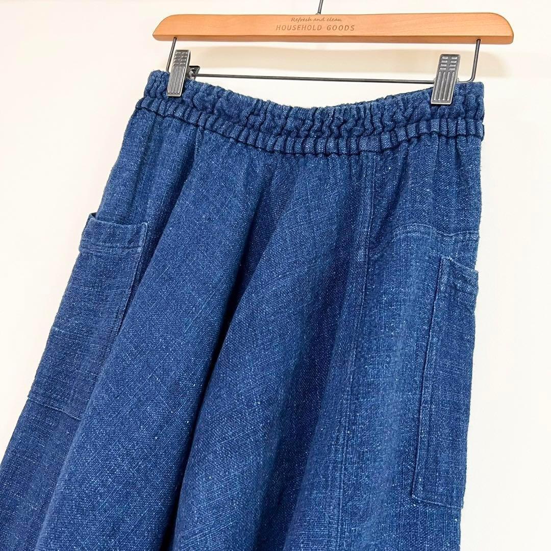 【新発売】 うさとの服 usaato インディゴパッチワーク ムササビパンツ 藍染 パンツ