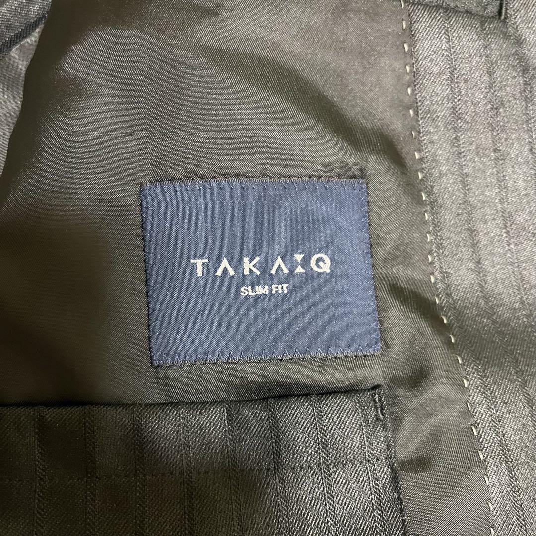 【未使用級】 タカキュー ブラック XL ストライプ セットアップ 躾糸タグ