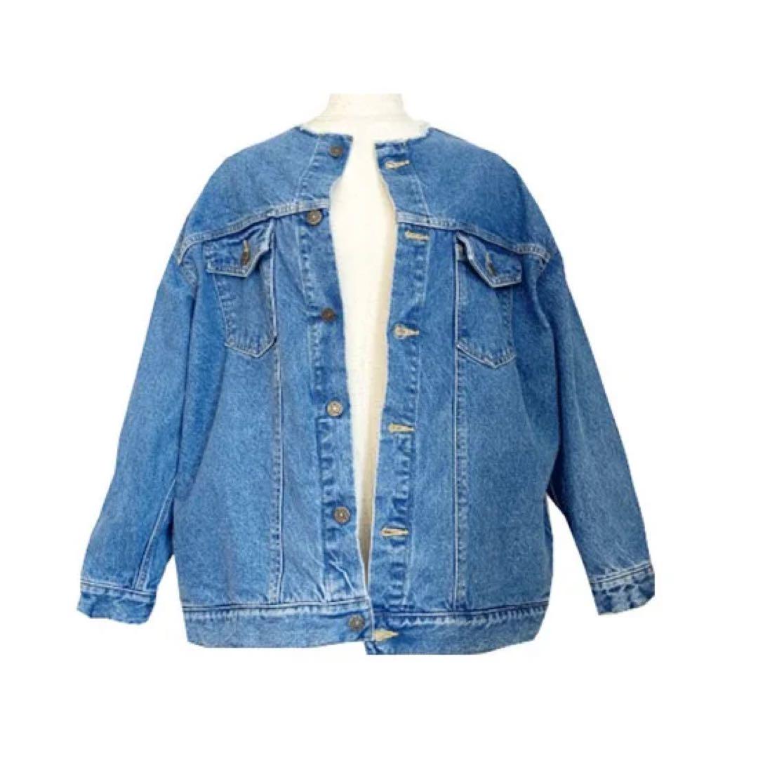 美品Baybee no collar denim JK（インディゴ）