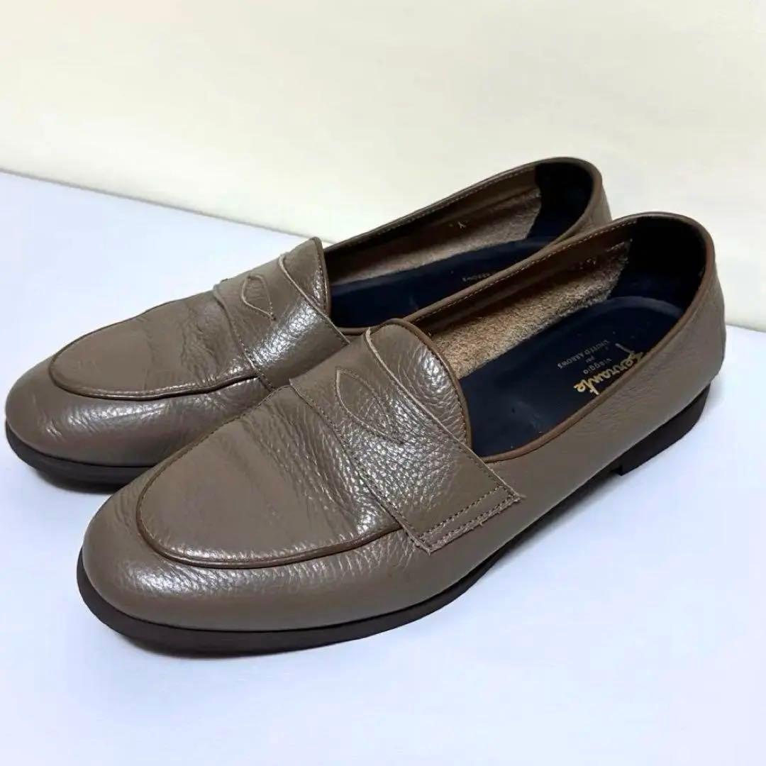 UNITED ARROWS 別注 FERRANTE グレージュレザー ローファー26.5cm FERRANTE