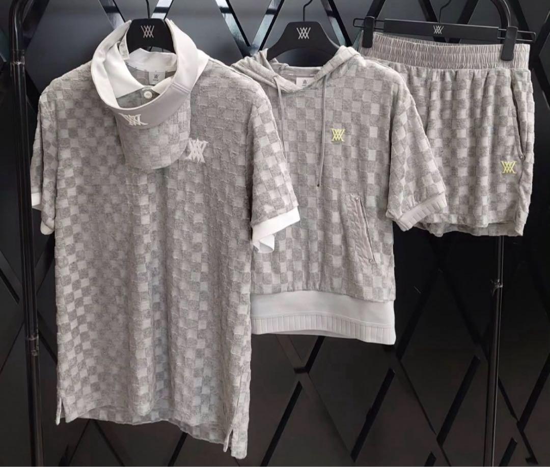 ☆ANEW GOLF☆TERRY CHECK半袖レディースパーカー