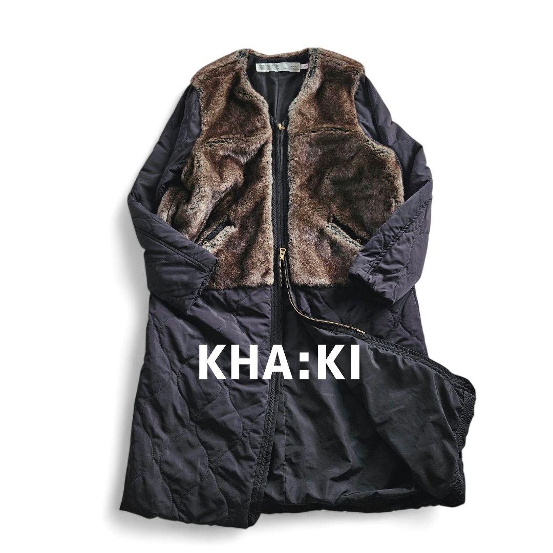 KHA KI キルティングファーコンビコート サイズ1M kha ki