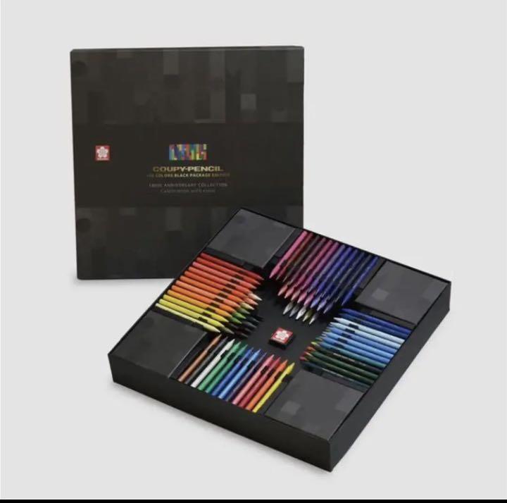 サクラクレパス　クーピーペンシル１００色 限定品　ブラックパッケージ