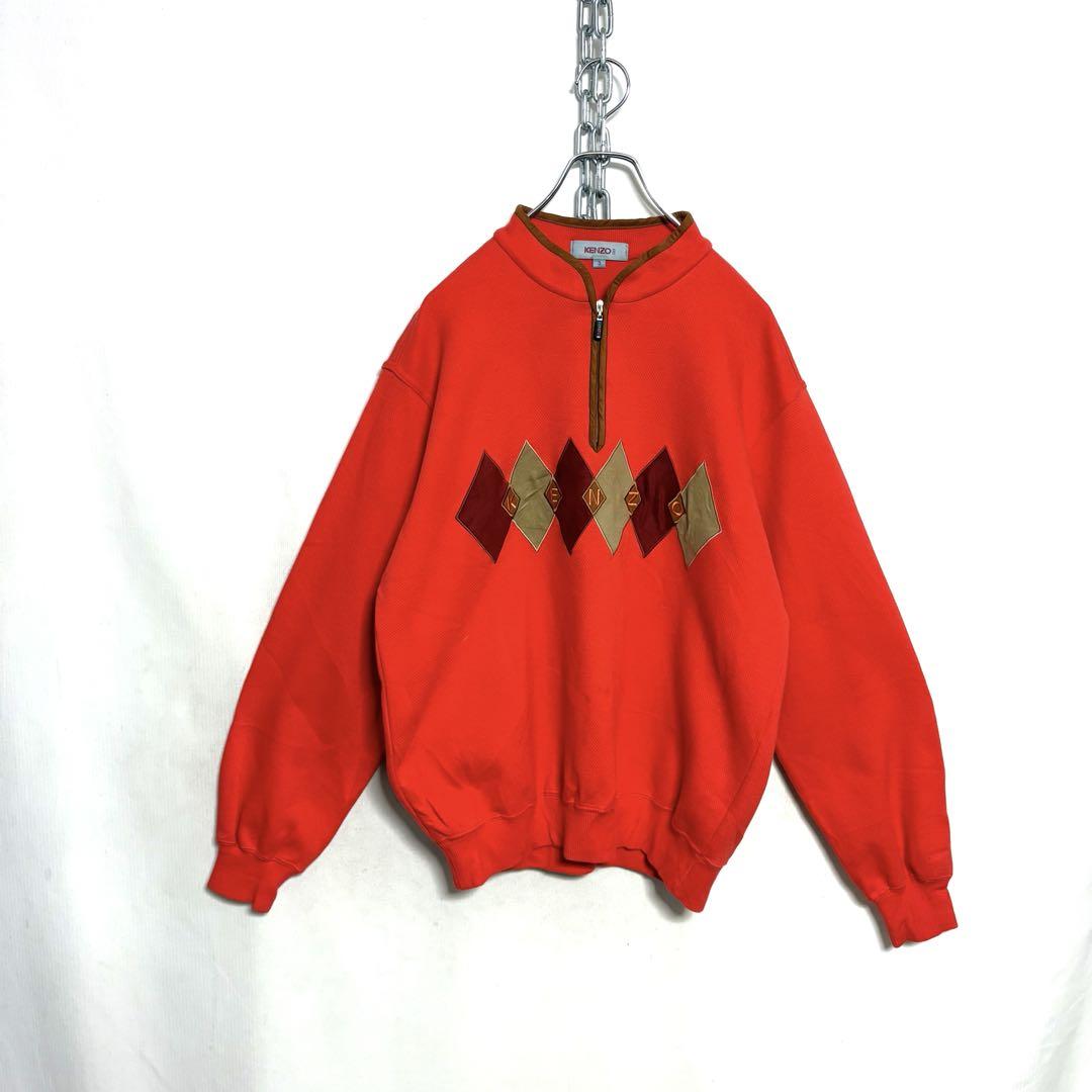 90s old KENZO ケンゾー　刺繍ロゴ　スウェット　古着　L.XL相当