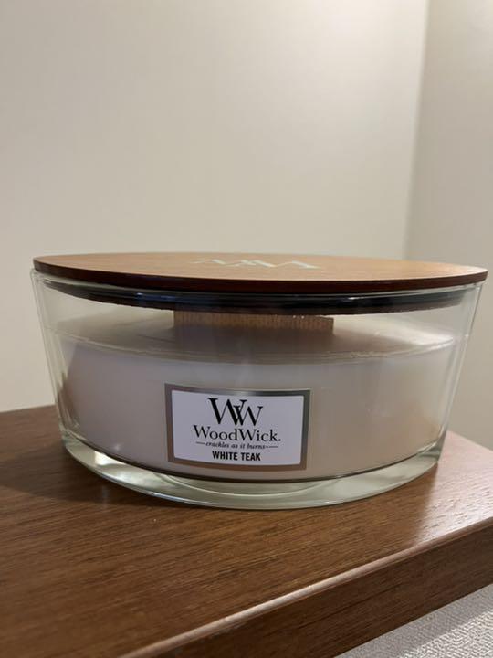 Woodwick キャンドル ハースウィック White teak