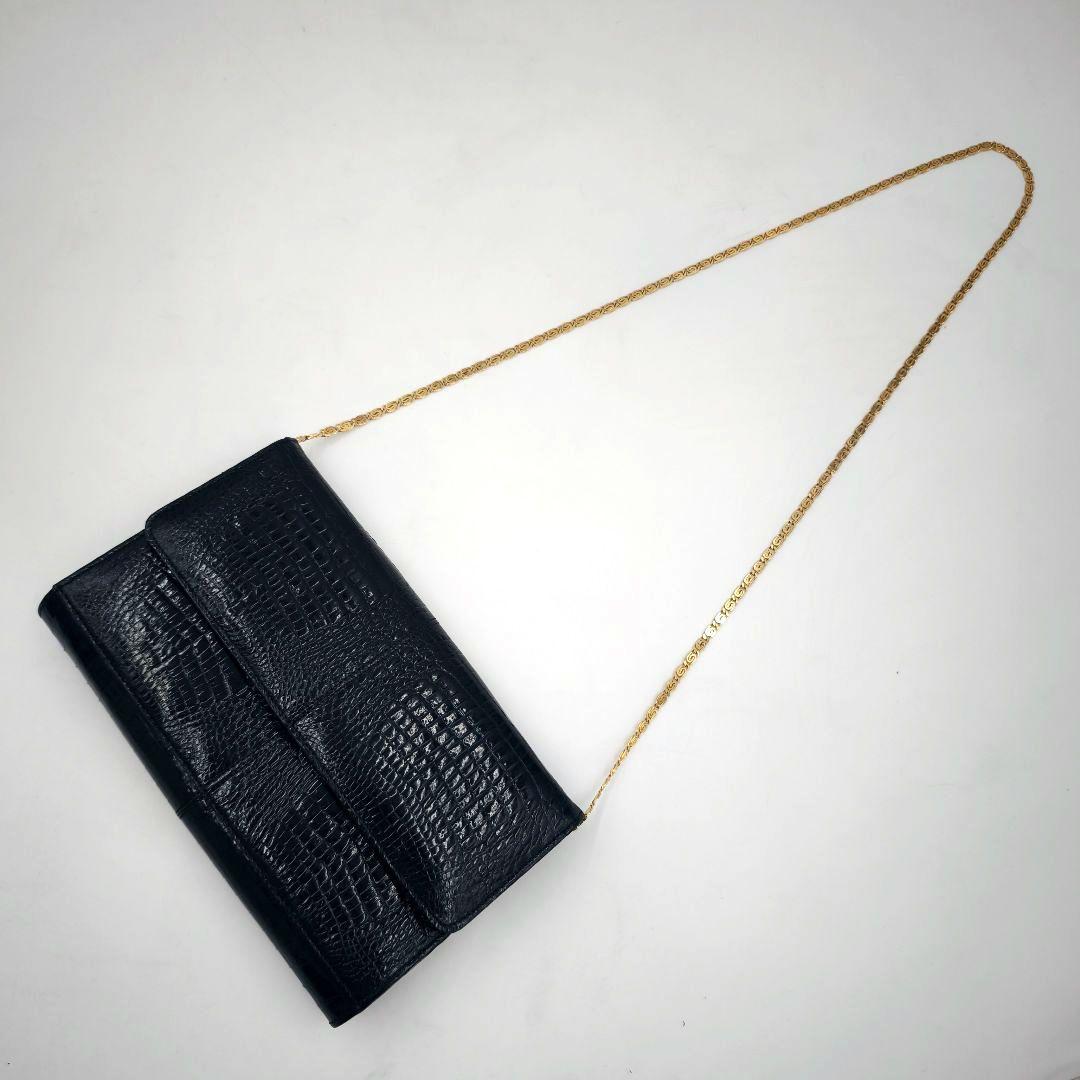 美品】KAIYO クロコダイル チェーン ショルダーバッグ 斜め掛け