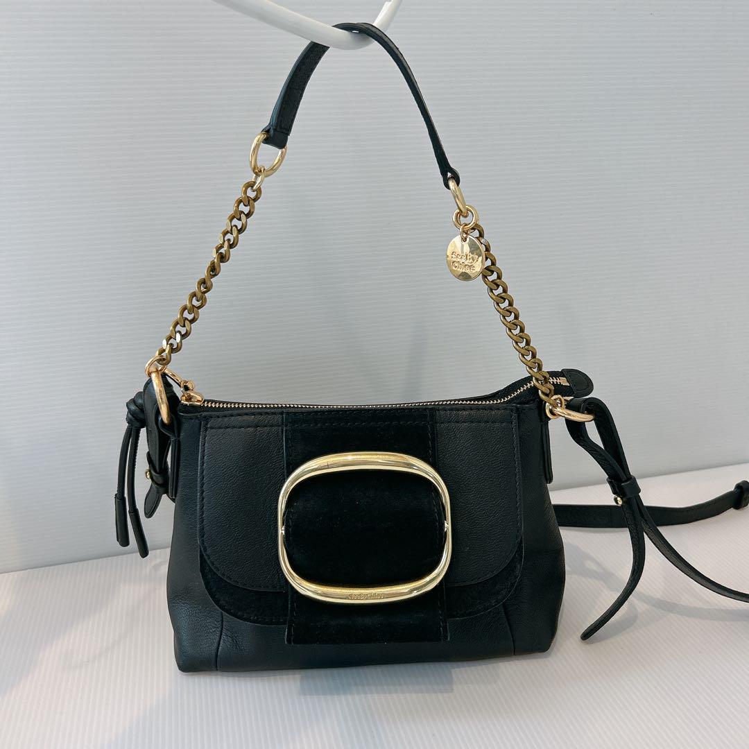 未使用 シーバイクロエ seebychloe ショルダーバッグ 黒 ブラック
