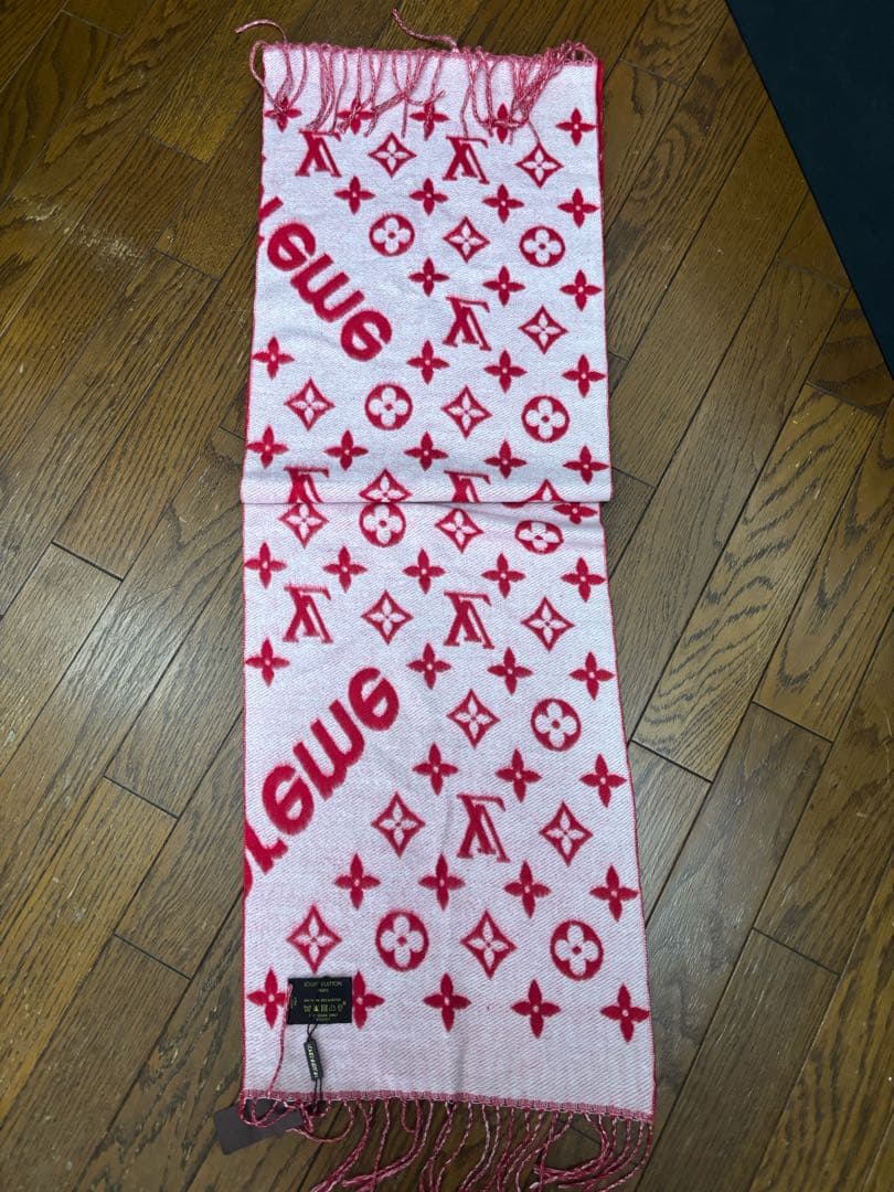 Supreme x Louis Vuitton マフラー レッド