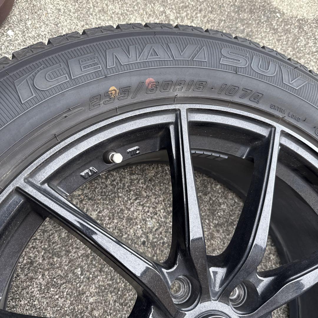 送料込　国産スタッドレスタイヤアルミ　4本セット　 235-60-18 5穴