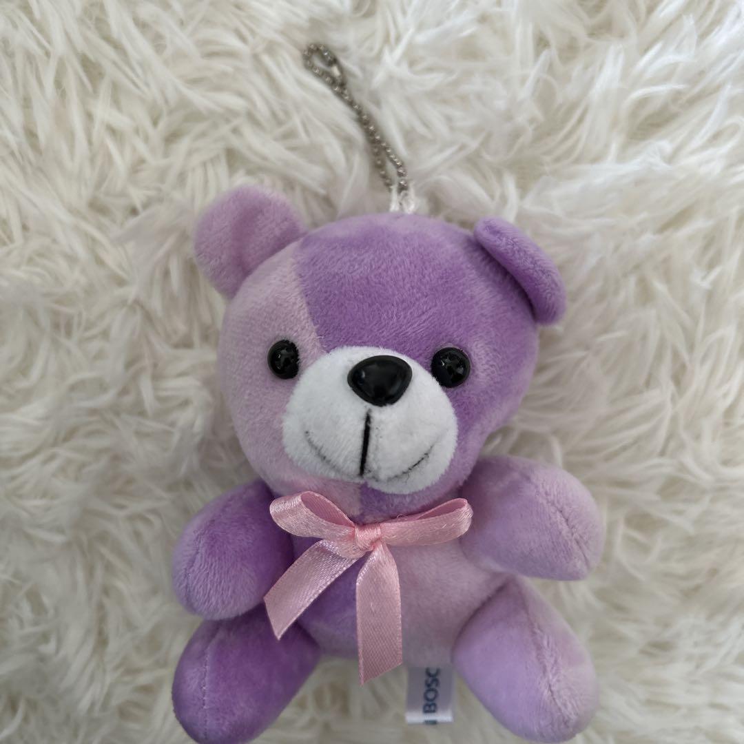 高品質の人気 ハウステンボス限定 紫色のクマの キーホルダー お土産 アイドル