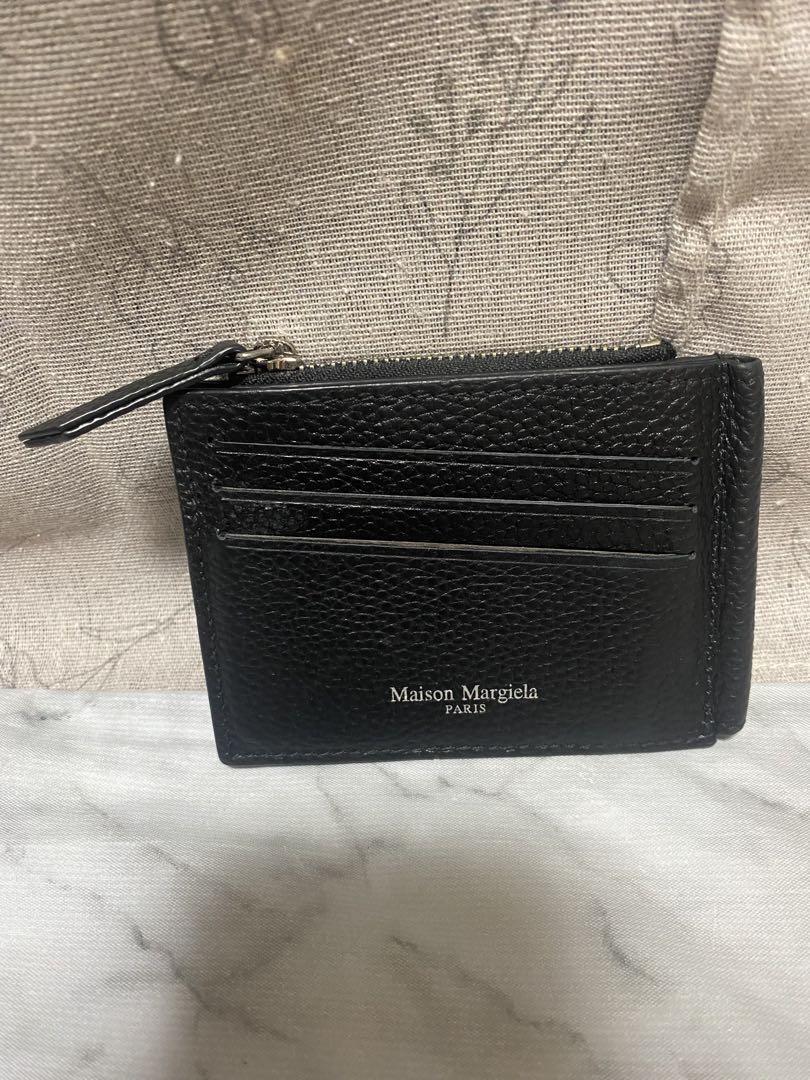 人気！Maison Margiela 2つ折り財布/レザー/BLK/無地/メンズ