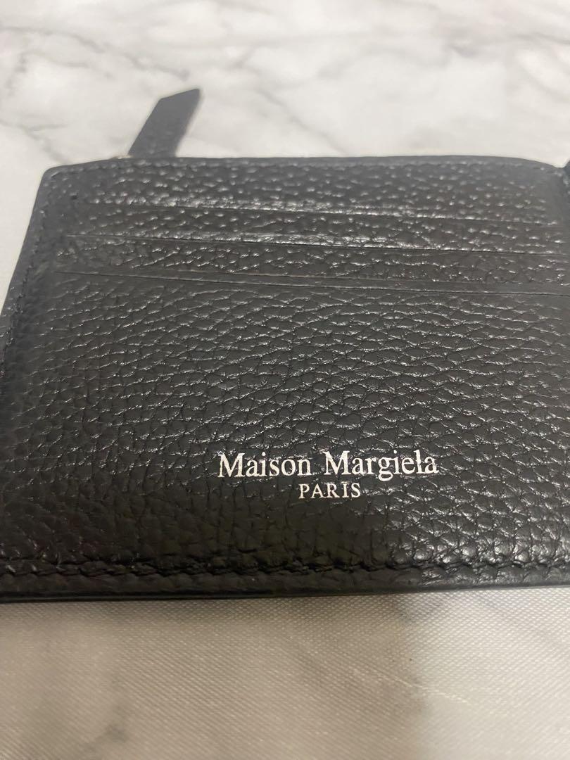 人気！Maison Margiela 2つ折り財布/レザー/BLK/無地/メンズ