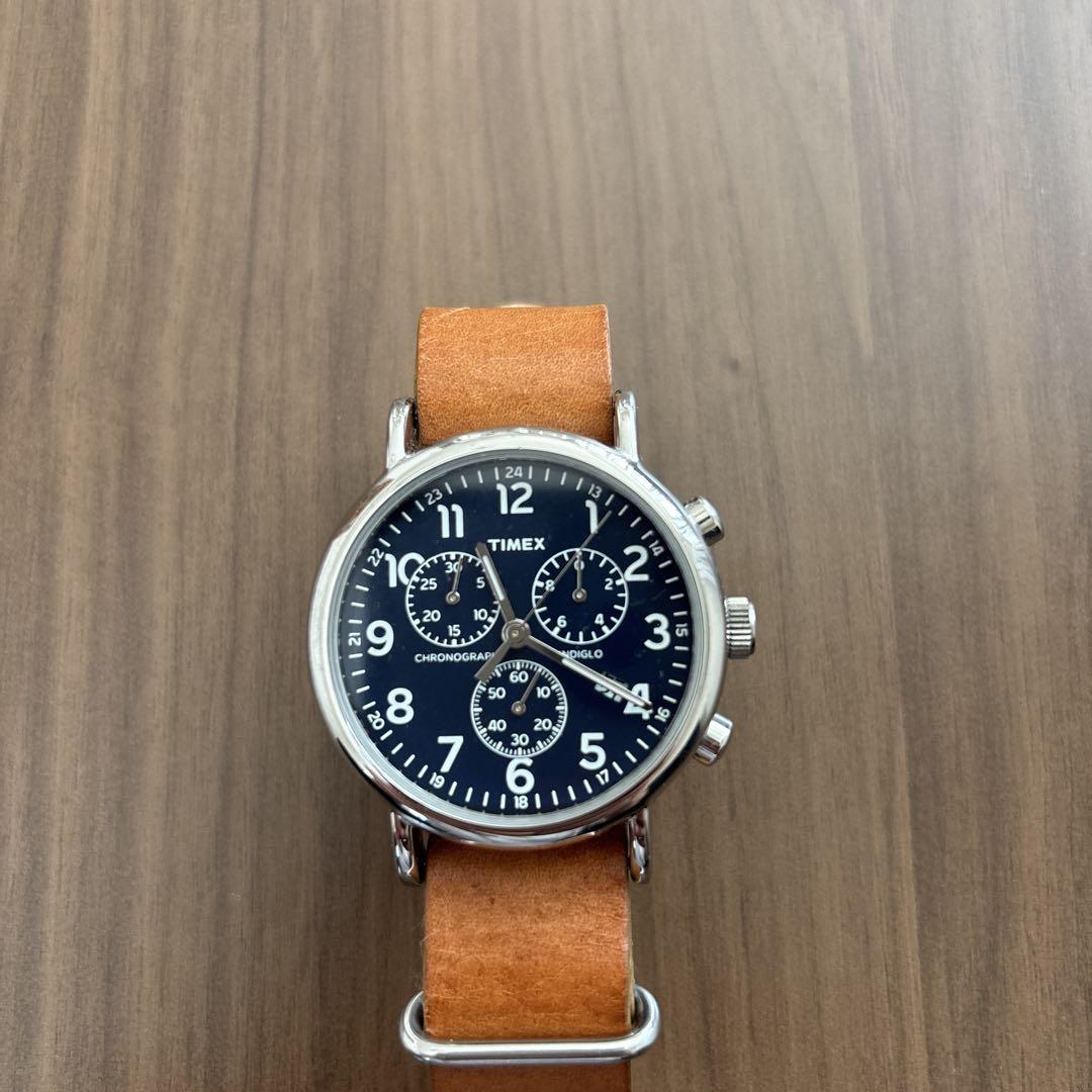 Timex クロノグラフ レザーバンド 時計