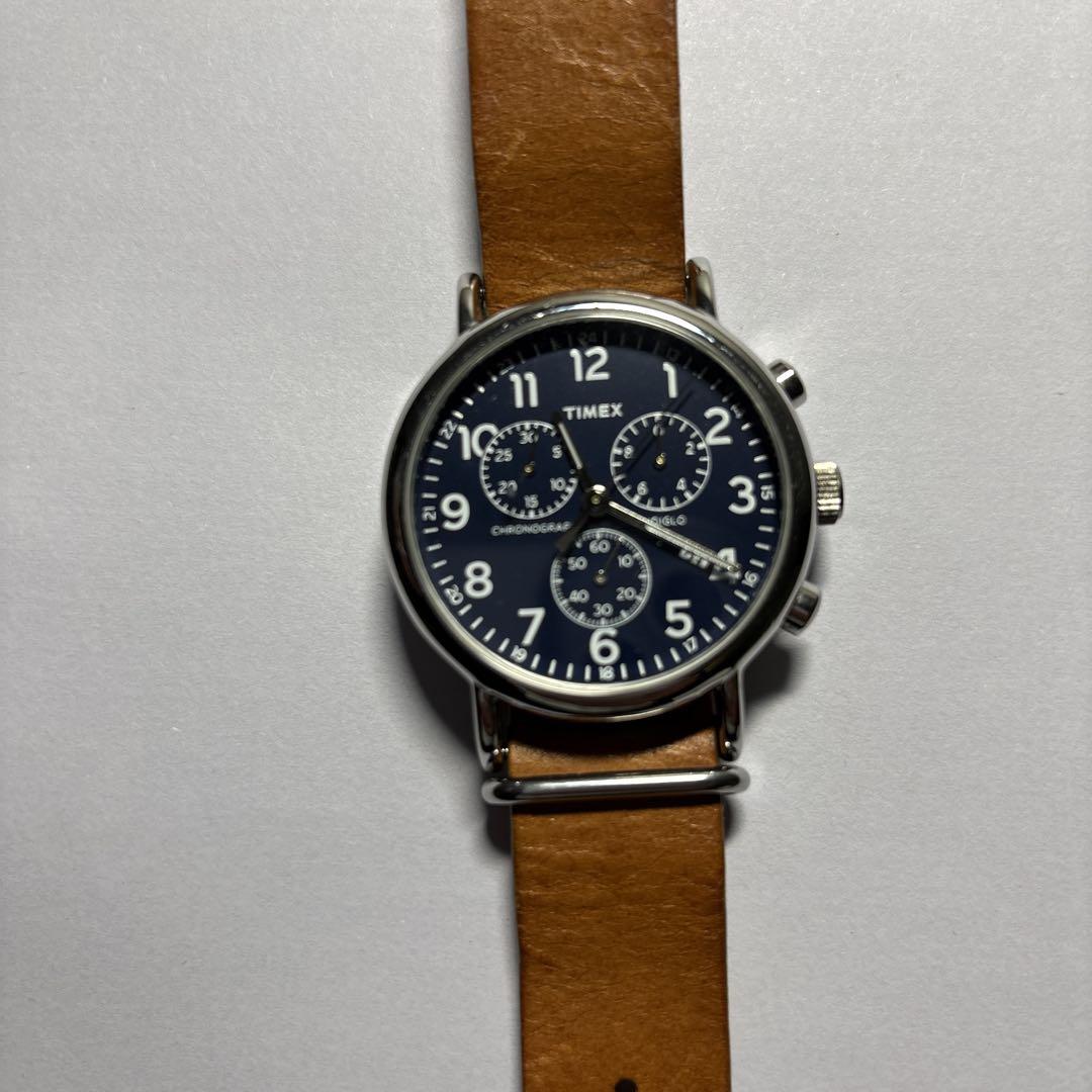 Timex クロノグラフ レザーバンド 時計
