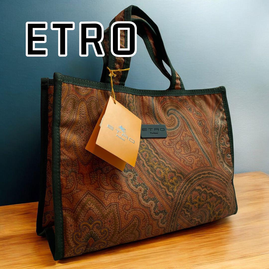 クールな価格でホットなピック エトロ ETRO 未使用タグ付 ミニ ペイズリー柄 トートバッグ バッグ