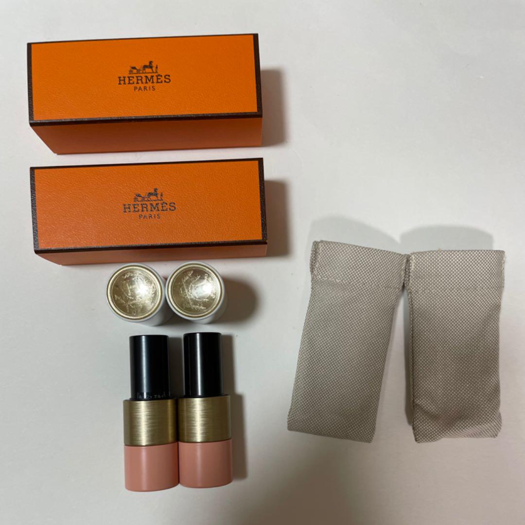 HERMES リップ 2本セット (無色バーム&14番) あす楽在庫 筧十蔵様専用 Ferragamo 使用期間半年 元値9万円程 ガンチーニ 長財布