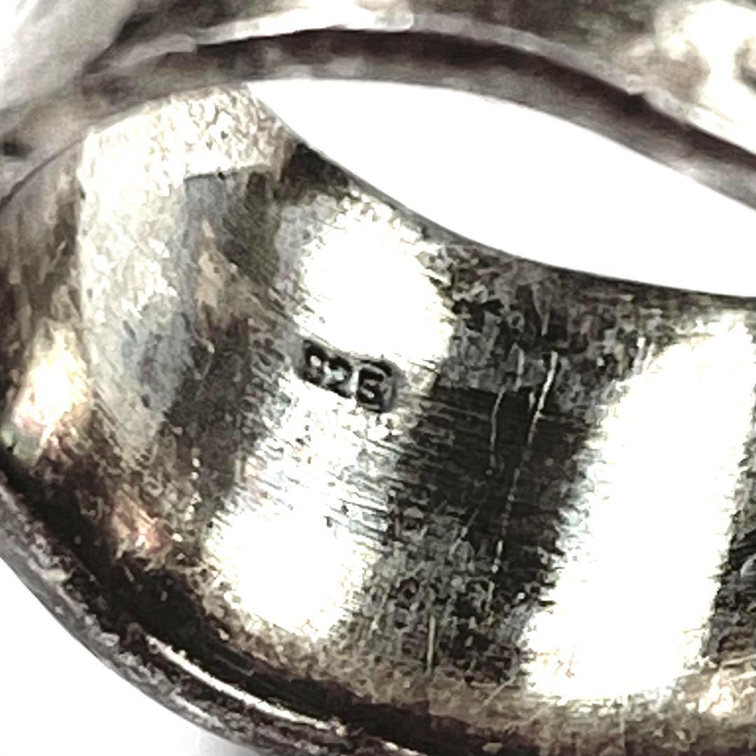 無骨な雰囲気】 silver 925 シルバー リング 12号 90s 槌目