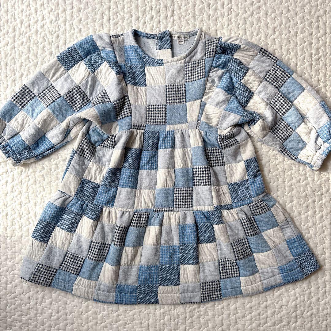 fish＆kids パッチワークワンピース　4-5y