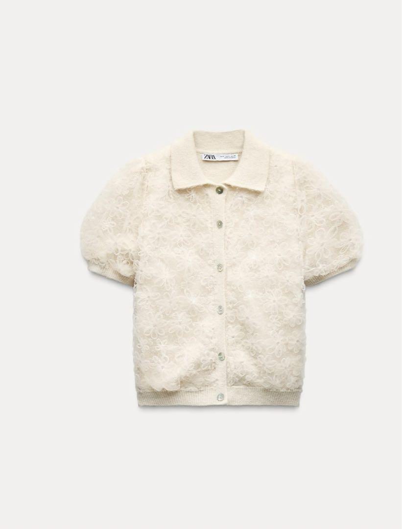 レーススパンコールニットトップス ZARA ザラ ノーブランド 今期