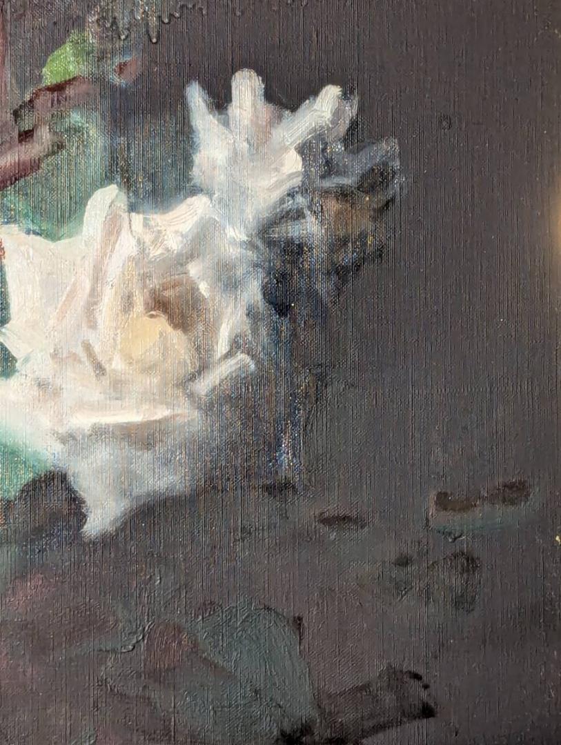 真作】絵画 油彩6号 美しい花の静物画 華やぐ色彩 箱入 V156