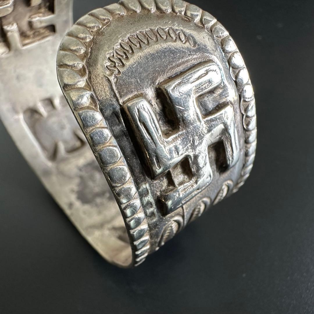 Navajo アンティーク バングル 30s スワスティカ×サンダーバード