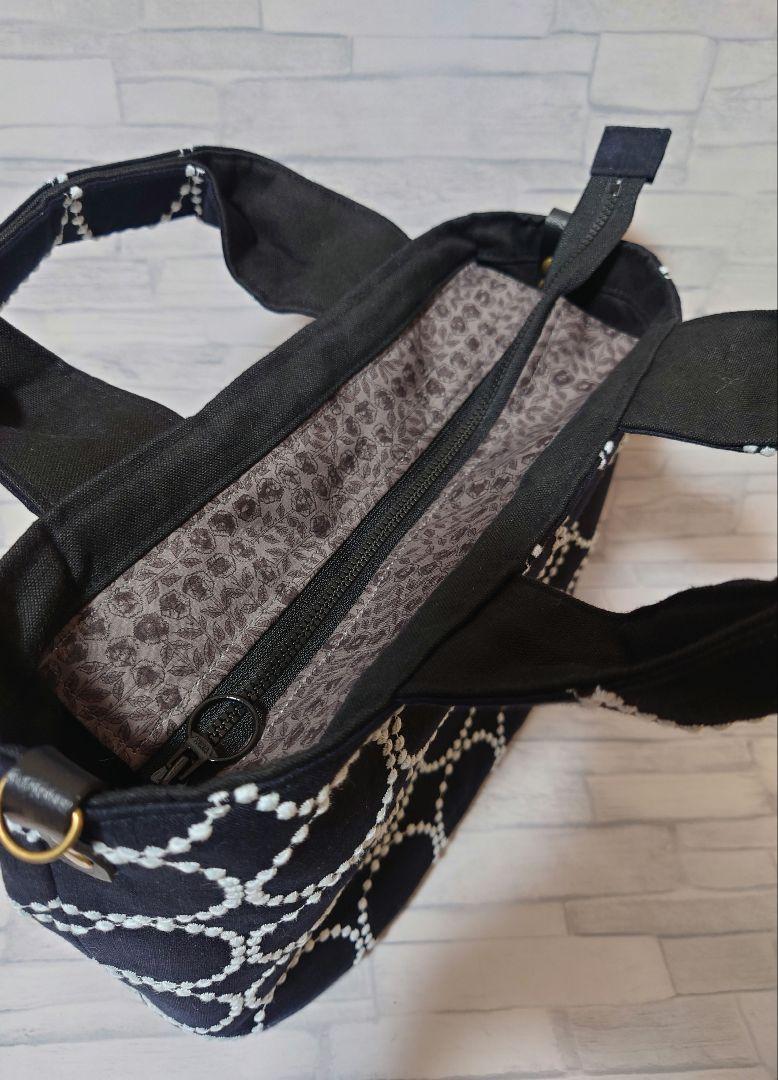 ミナペルホネン tambourine navy ハンドメイド　トートバッグ 2/28発売 tambourine navy ミナペルホネン トートバッグ