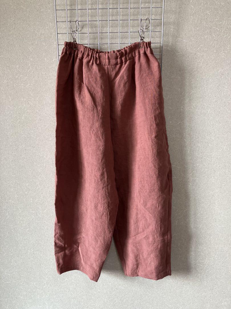リネン　ペグパンツ　ハンドメイドパンツ