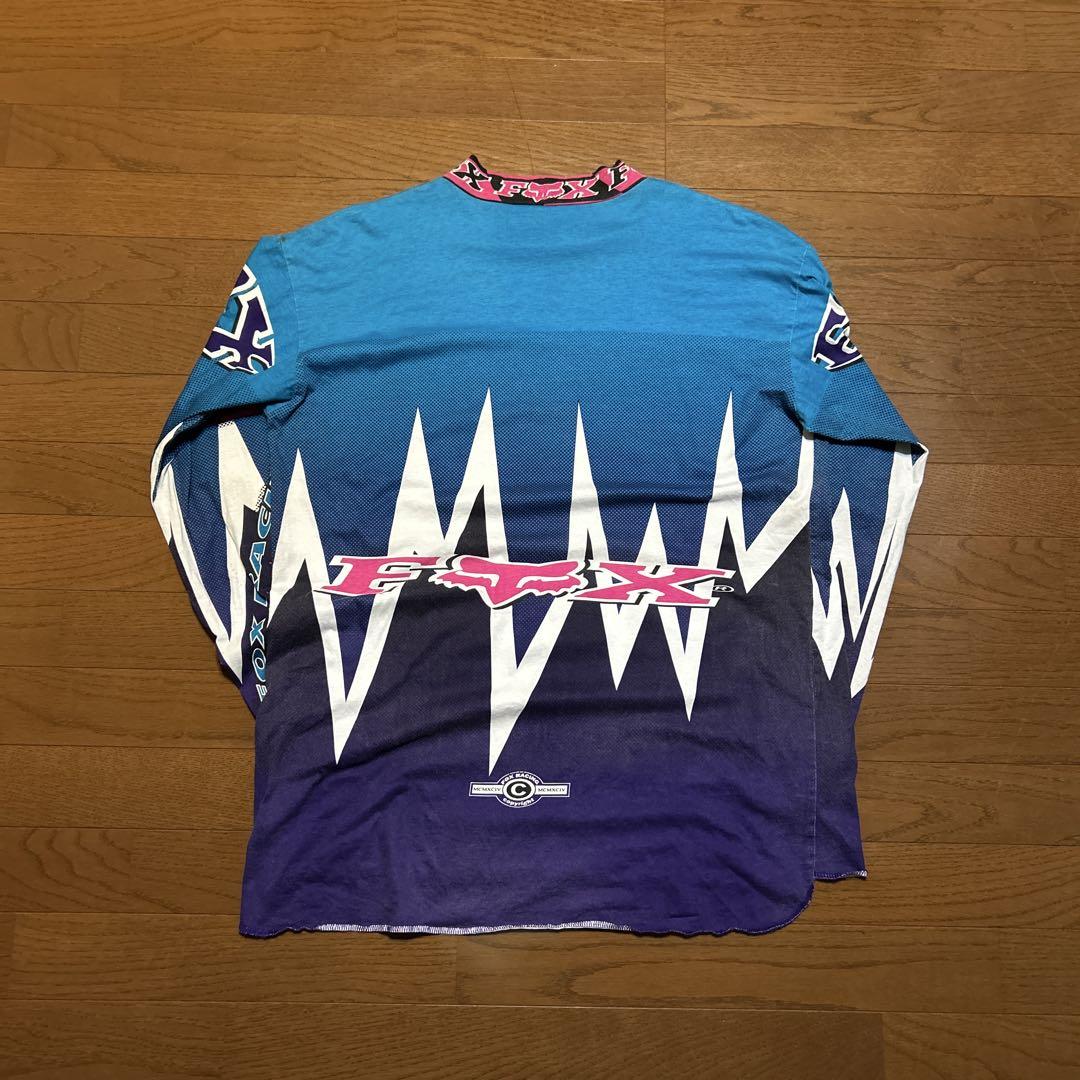 90s usa FOX モトクロスシャツ Lサイズ goodデザイン