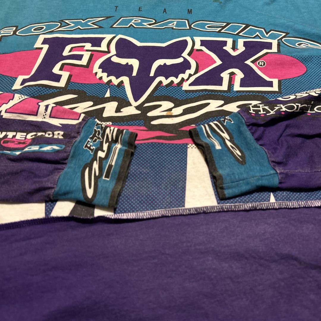 90s usa FOX モトクロスシャツ Lサイズ goodデザイン