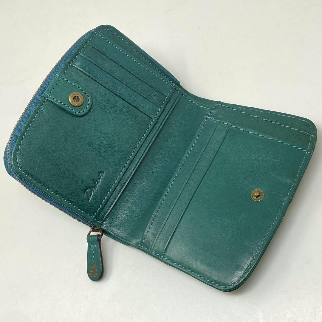 Dakota 二つ折り財布 ダコタ マーゴット ブルー 財布 花 ジップ