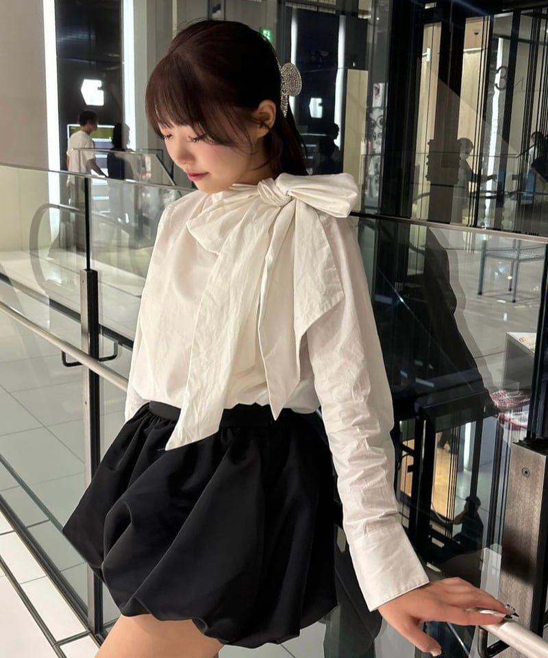 トリートユアセルフ satin balloon short pants ブラック