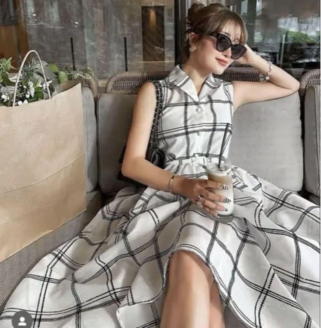 シェリエ sheller flocky check longshirtdress シェリエ sheller flocky check longshirtdress - メルカリ