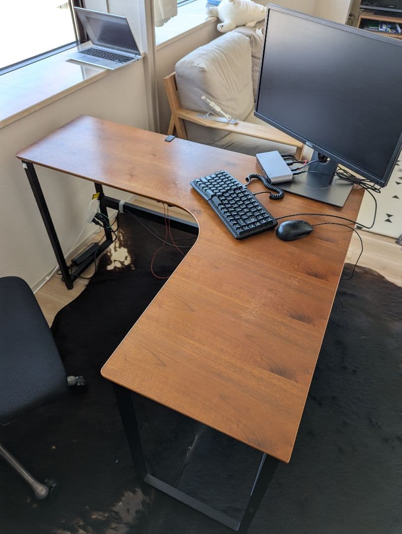 パソコンデスク ウォールナット目立った傷や汚れなし