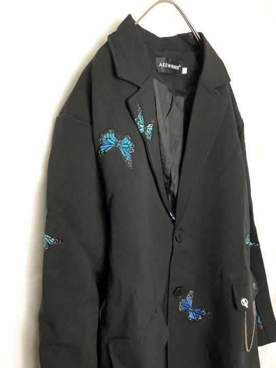 ブラック系,XL(LL)55%以上節約 【超激レア】バタフライ 蝶々刺繍 割引通販 【超激レア】バタフライ 蝶々刺繍 テーラードジャケット 韓国 Needles テーラードジャケット
