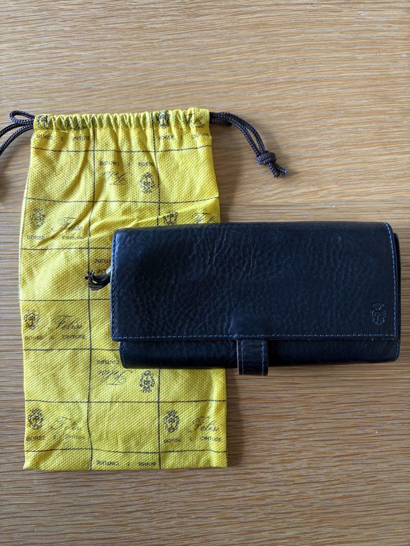フェリージ felisi ネイビー 長財布 収納袋付き - メルカリ