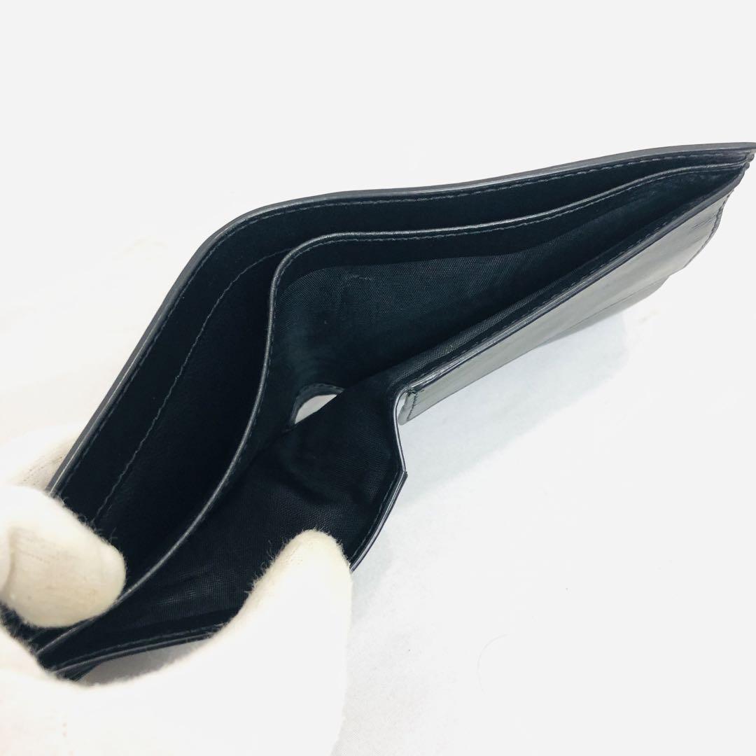 サンローラン カサンドラ 二つ折り レザー 財布 ウォレット 黒 画像10