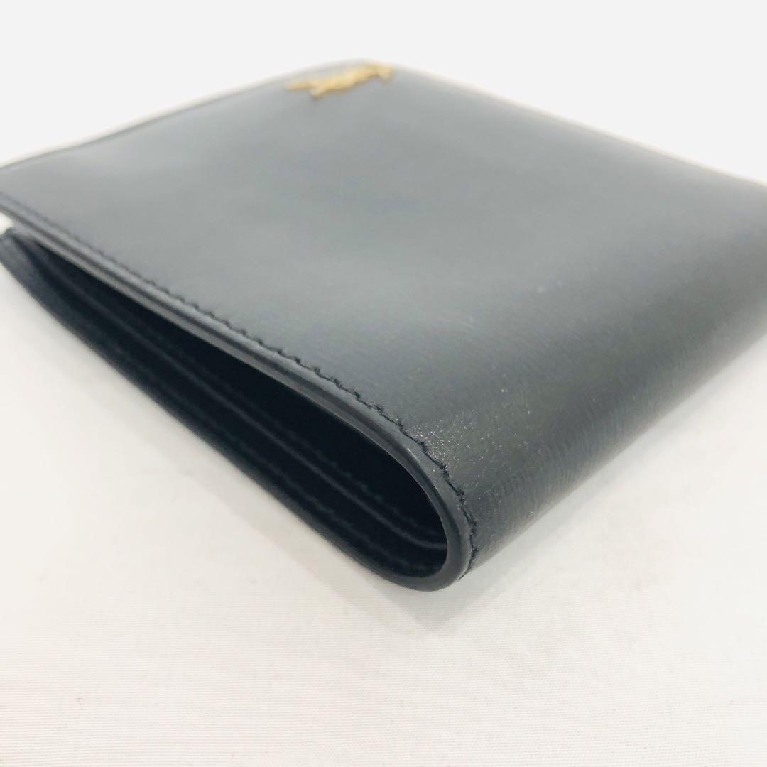 サンローラン カサンドラ 二つ折り レザー 財布 ウォレット 黒 画像4
