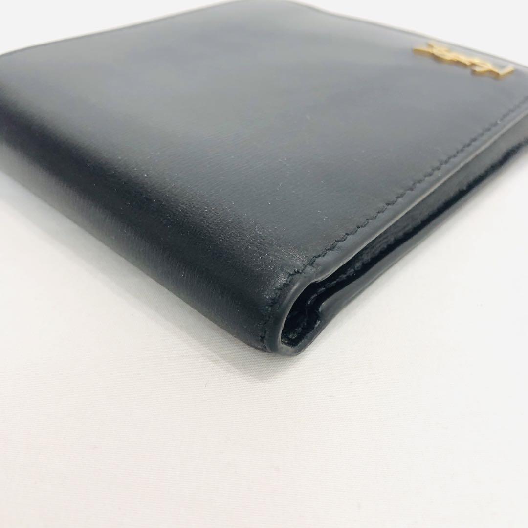 サンローラン カサンドラ 二つ折り レザー 財布 ウォレット 黒 画像5