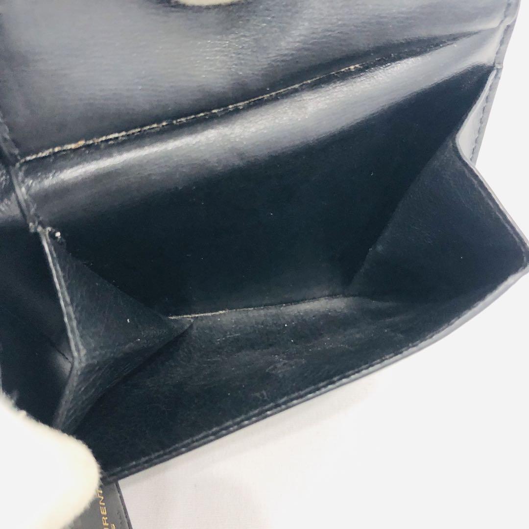サンローラン カサンドラ 二つ折り レザー 財布 ウォレット 黒 画像9