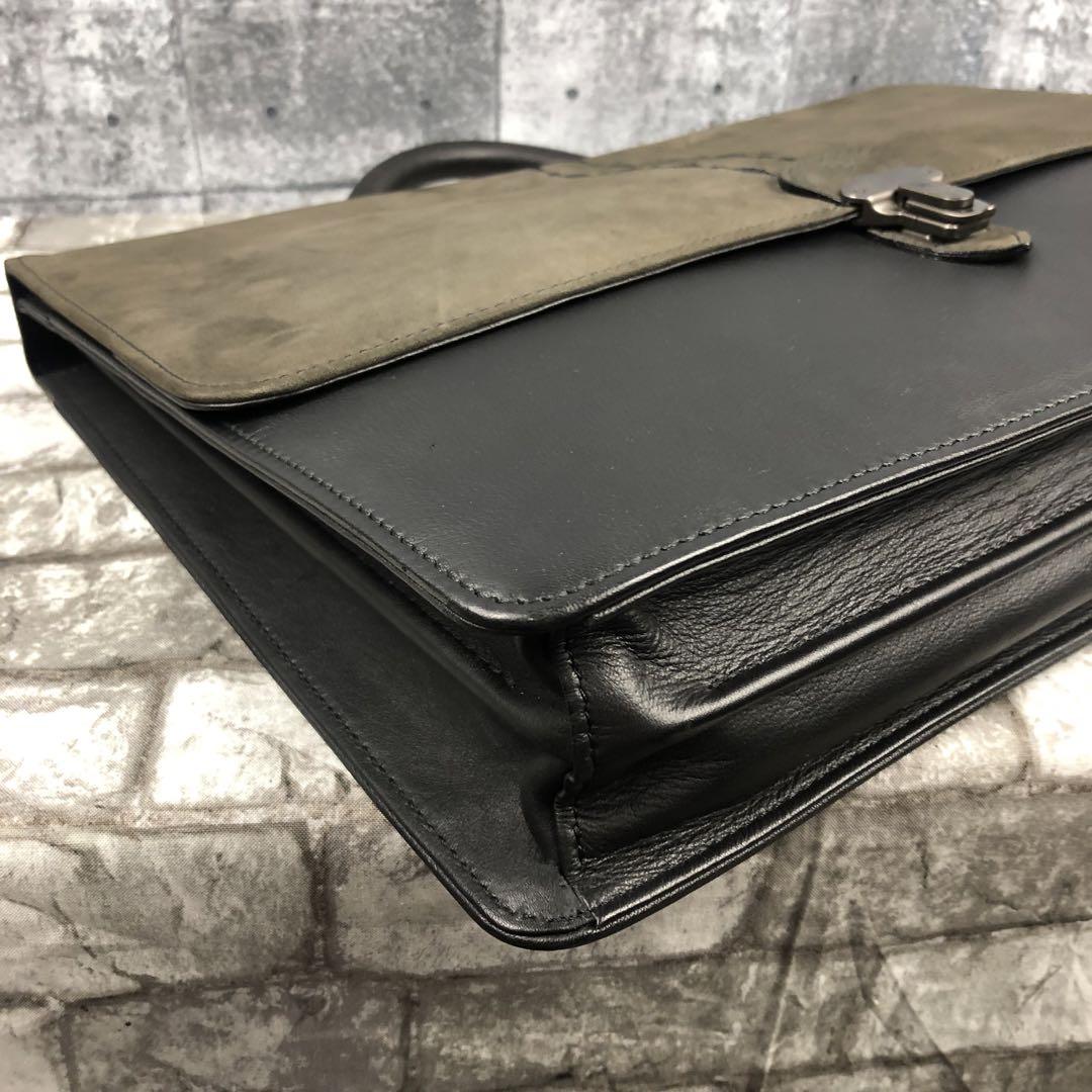 MA-JI MASATOMO 本革ブリーフケース 新品! MA-JI MASATOMO 本革 スエード ブリーフケース ビジネス バッグ