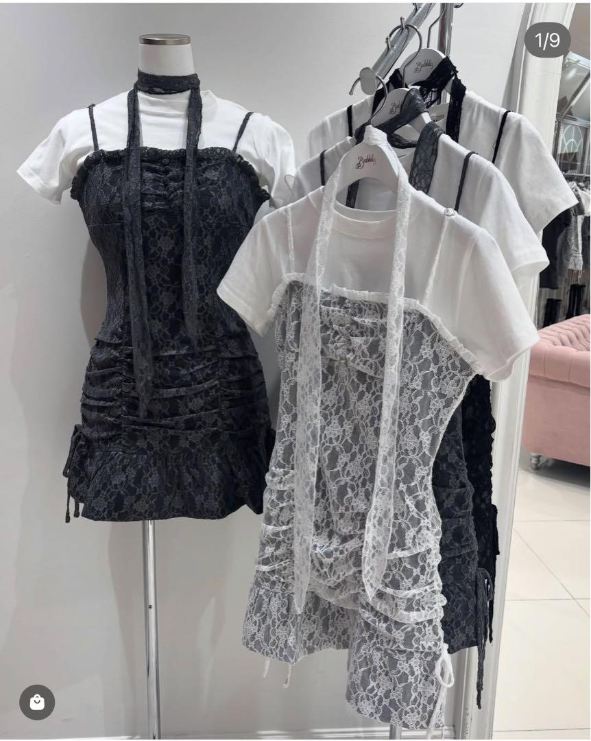 BUBBLES】レースギャザーワンピース | sparkling mall online store