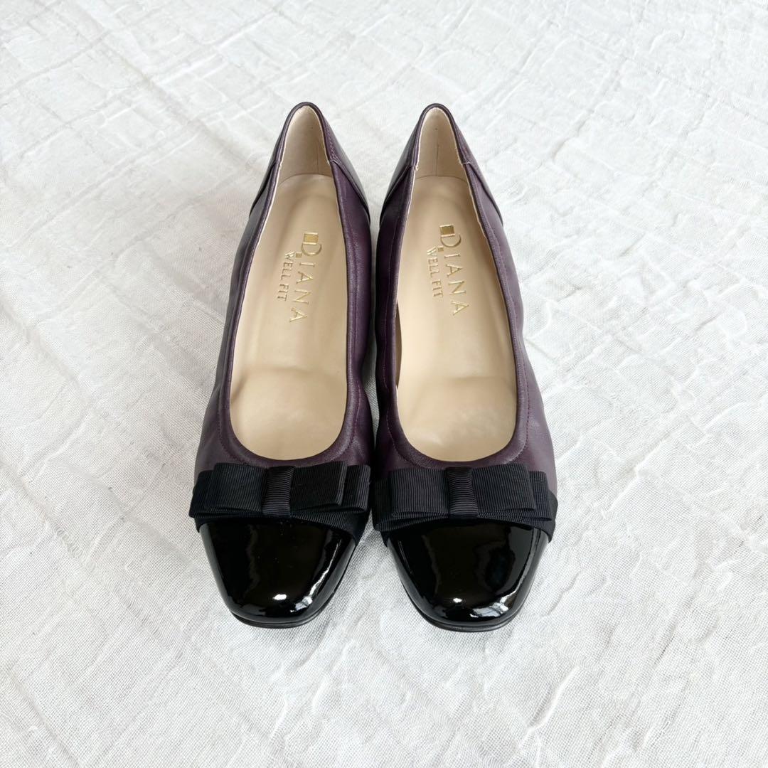 【1度着用のみ美品】 ダイアナ  パンプス フラットシューズ リボン