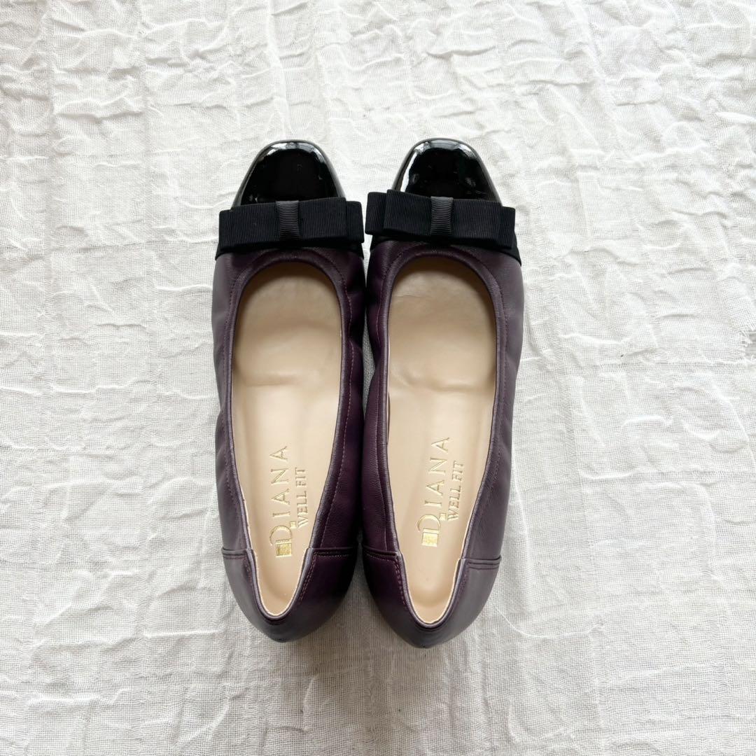 【1度着用のみ美品】 ダイアナ  パンプス フラットシューズ リボン