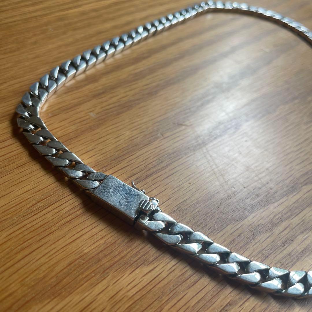 シルバー925喜平チェーンネックレスキューバン