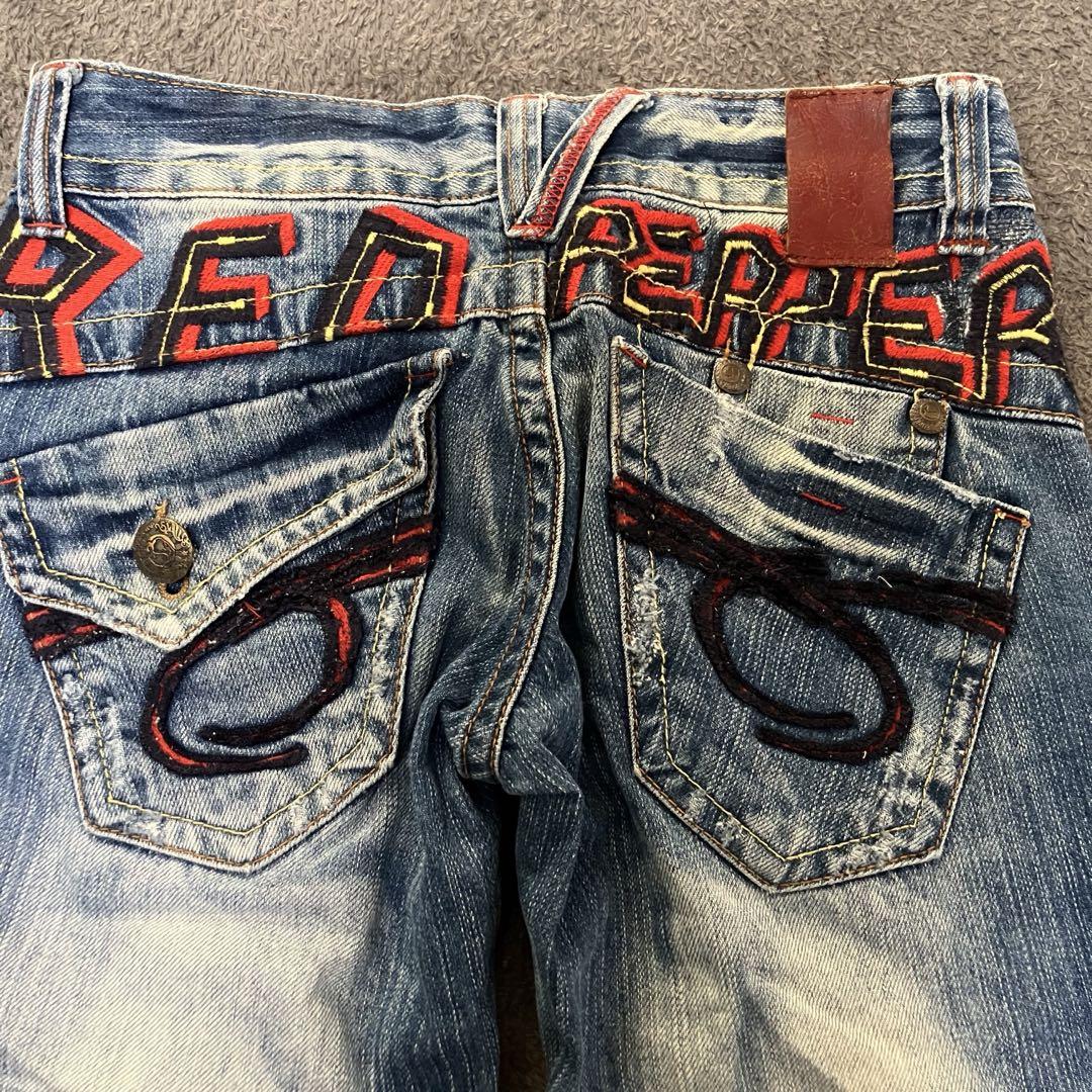 REDPEPPER レッドペッパー デニム 刺繍 羽 フレアデニム ブーツカット RED PEPPER レッドペッパー デニム L 刺繍 ブーツカット